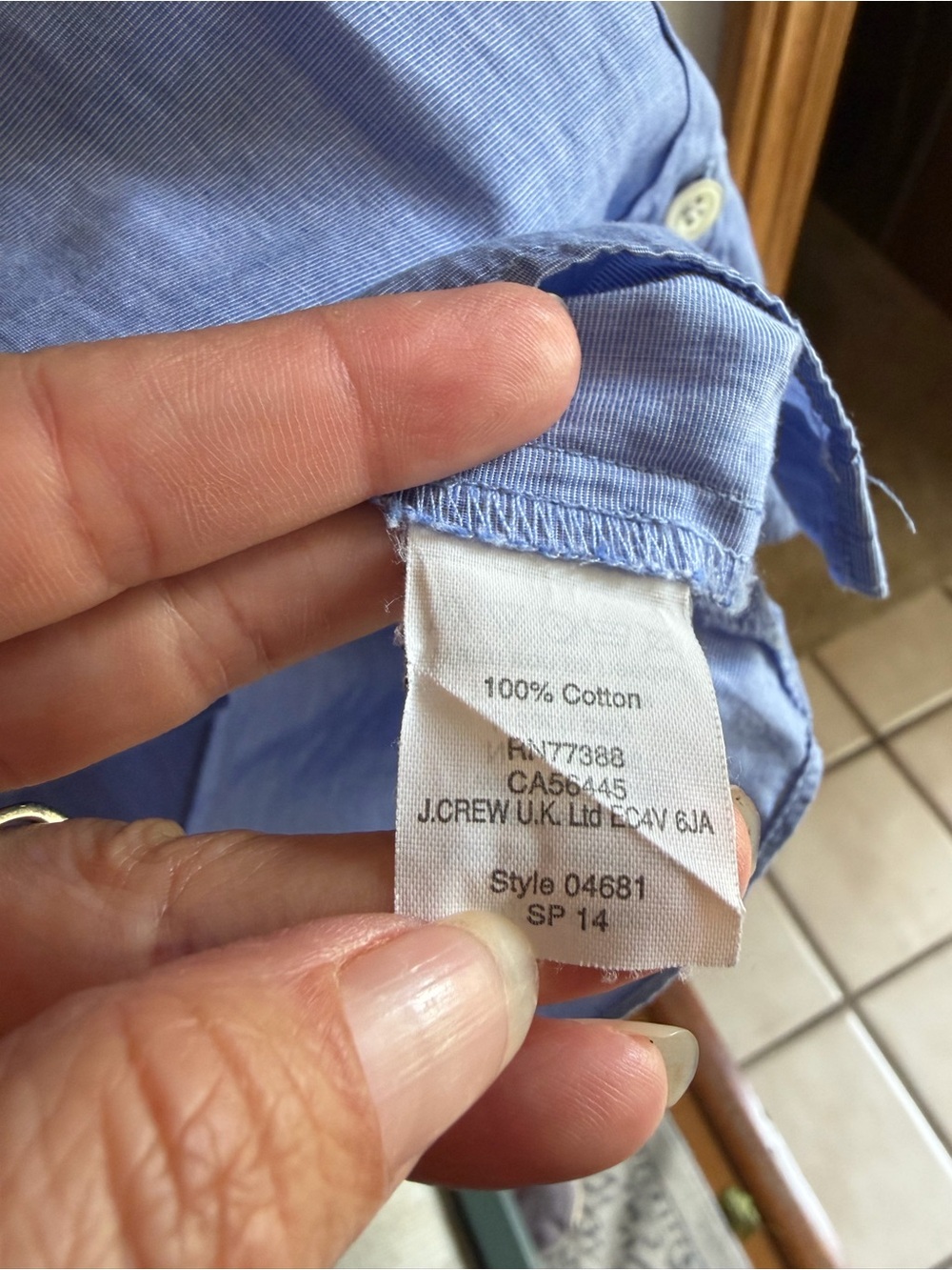 J. Crew Classic Boy Shirt French Blue End On End Cotton - Picture 8 of 8